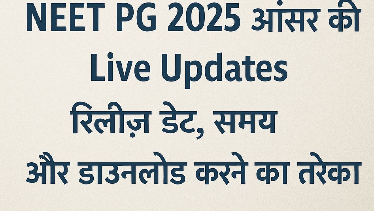 NEET PG 2025 Answer Key Live Updates